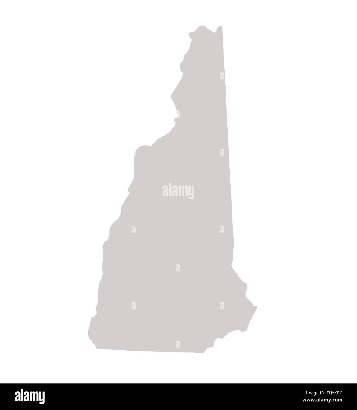 Staat New Hampshire Karte isoliert auf einem weißen Hintergrund, USA. Stockfoto