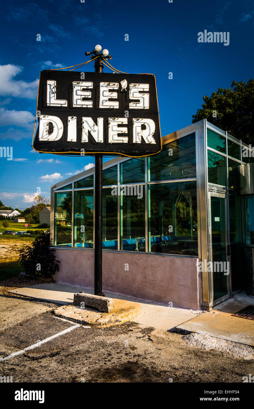 Lees Diner, Lincoln Highway in der Nähe von Thomasville, Pennsylvania. Stockfoto