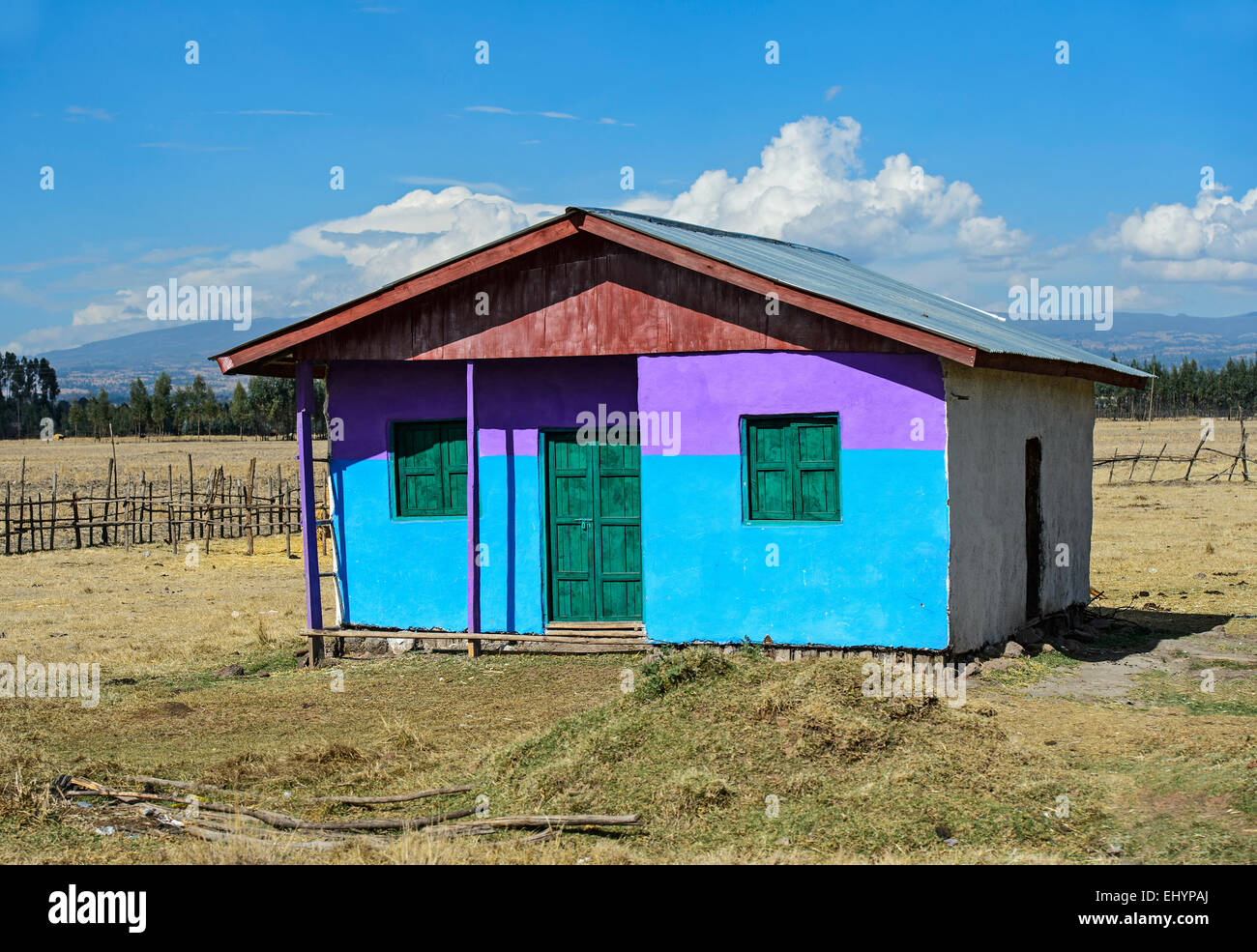 Typisches Haus in einer muslimischen Familie, Arsi Region Oromia oder Bono Region, Ähiopien Stockfoto