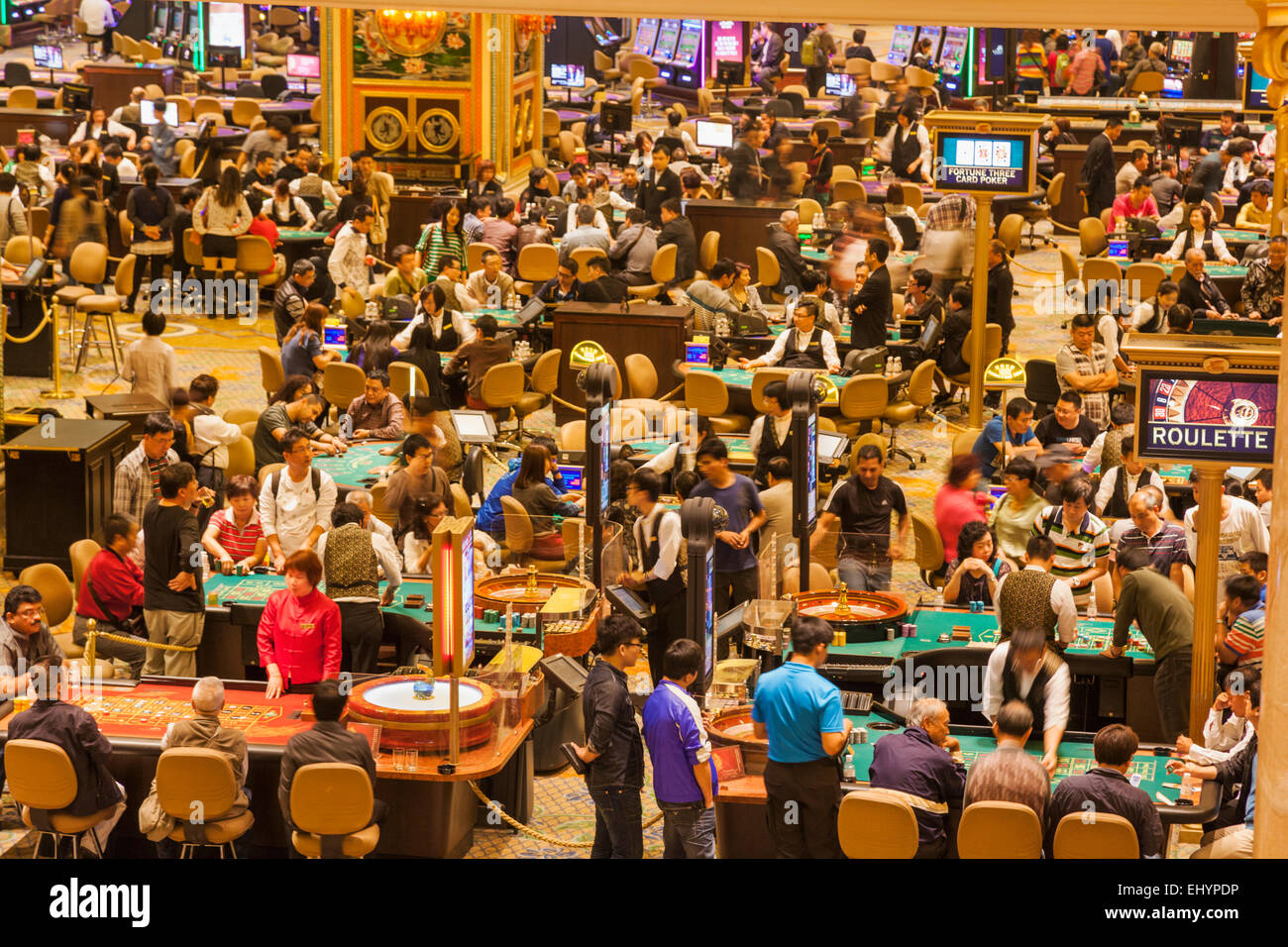 China, Macau, Cotai, Venetian Hotel und Casino, Casino-Lobby Stockfoto