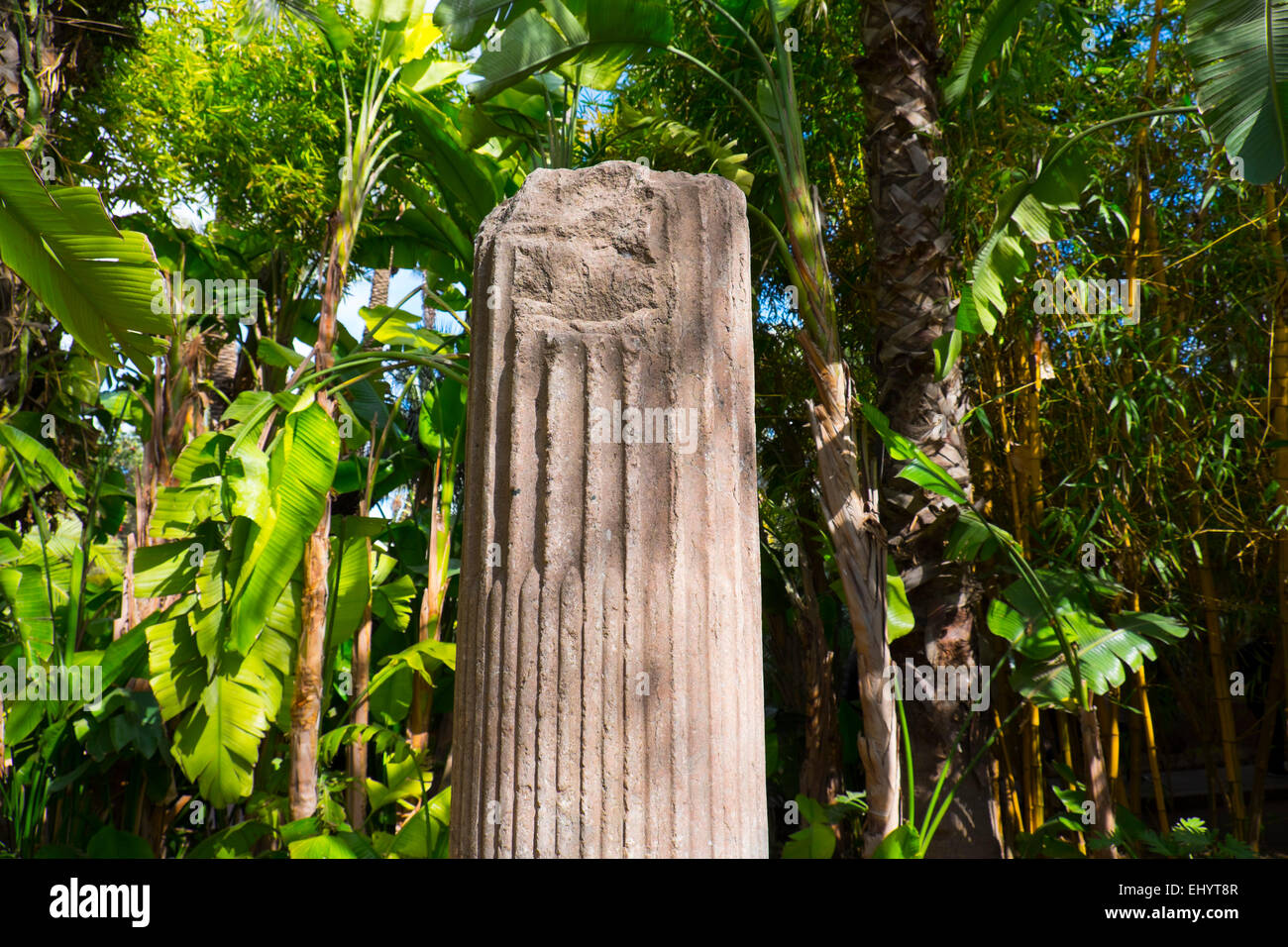Denkmal für Yves Saint Laurent, Majorelle Gärten, Marrakesch, Marrakesch, Marokko, Nordafrika Stockfoto