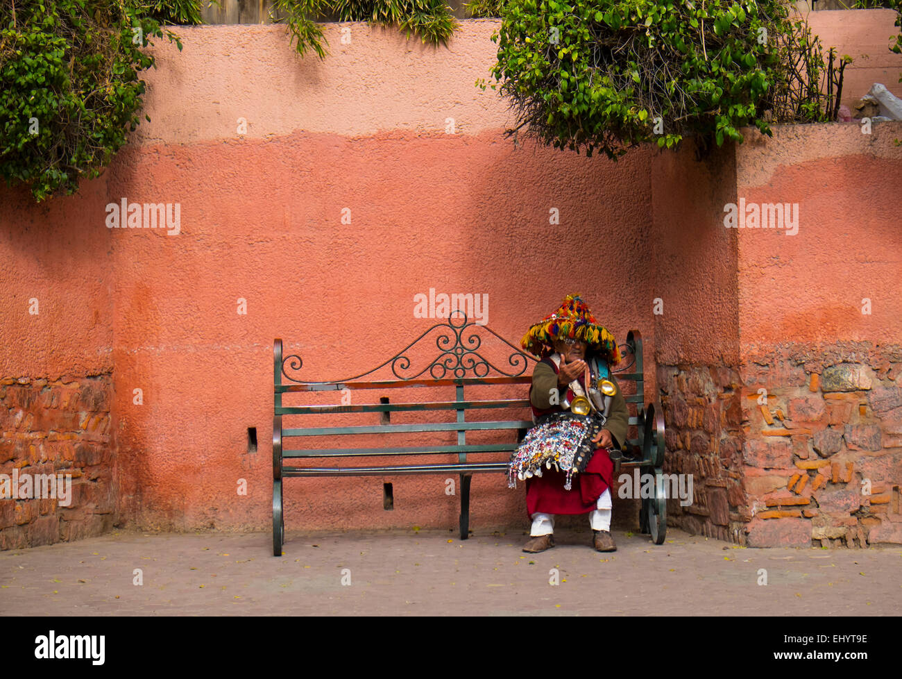 Guerrab, Wasser, Träger, Medina, alte Stadt, Marrakesch, Marokko, Nordafrika Stockfoto