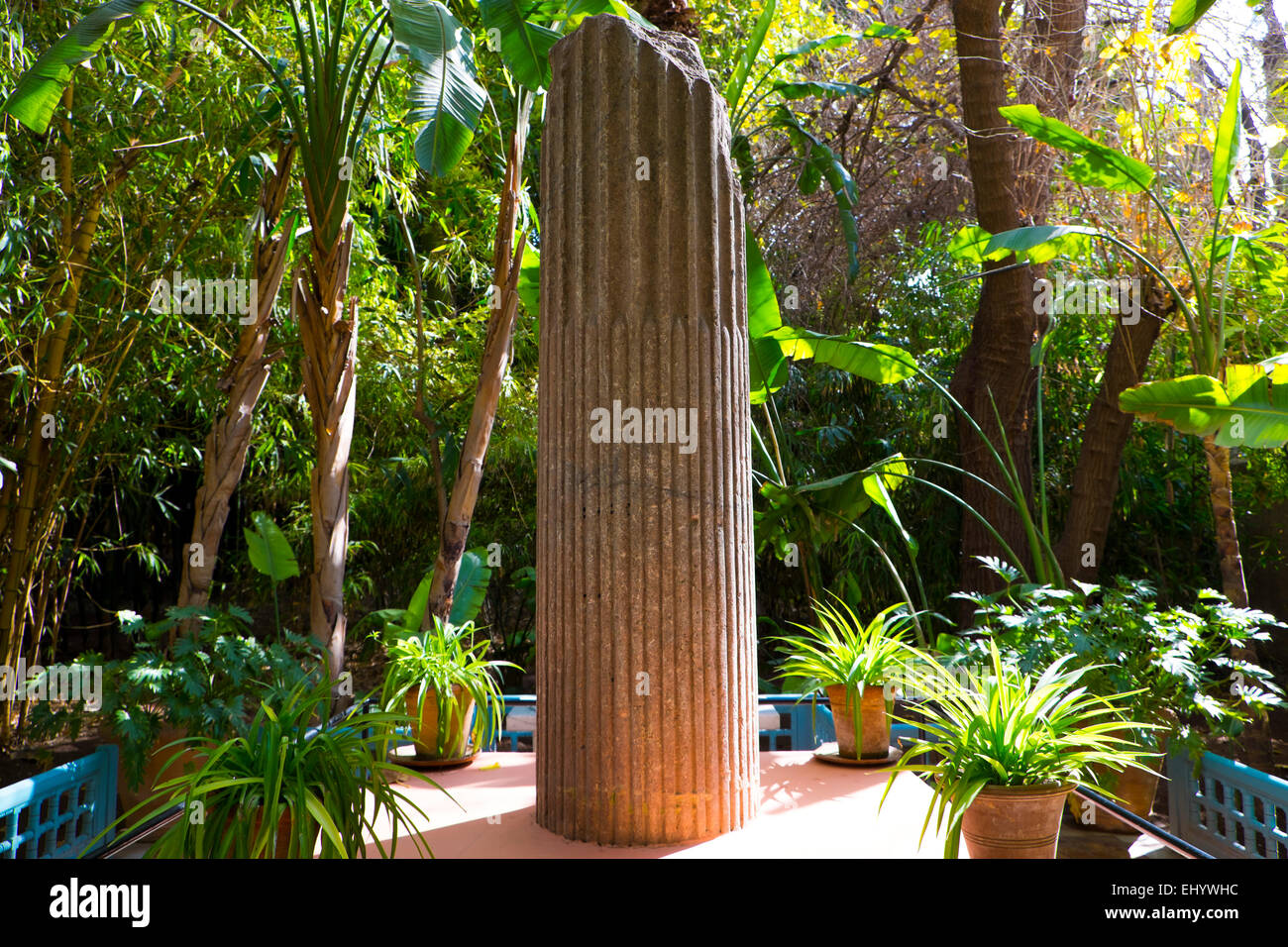 Denkmal für Yves Saint Laurent, Majorelle Gärten, Marrakesch, Marrakesch, Marokko, Nordafrika Stockfoto