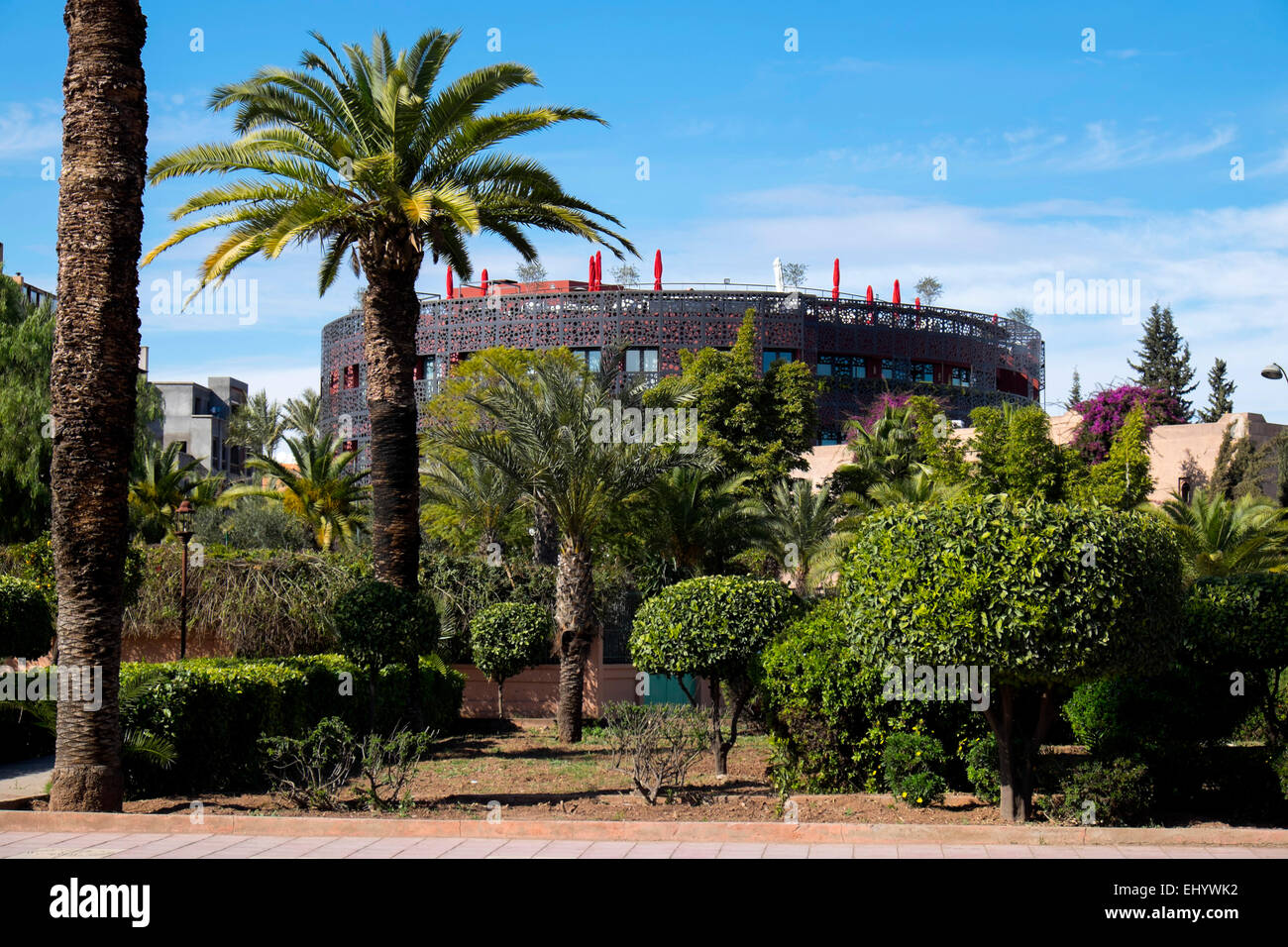 Modernes Apartment Gebäude, Marrakesch, Marokko, Nordafrika Stockfoto