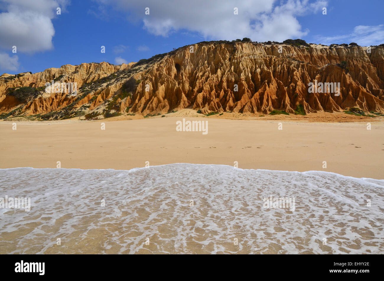 Portugal, Europa, Atlantik, Küste, Praia da Gale, Fontainhas, Melides Alentejo, Longueira, Klippen, Strand, Meer, Sand, Meer Stockfoto