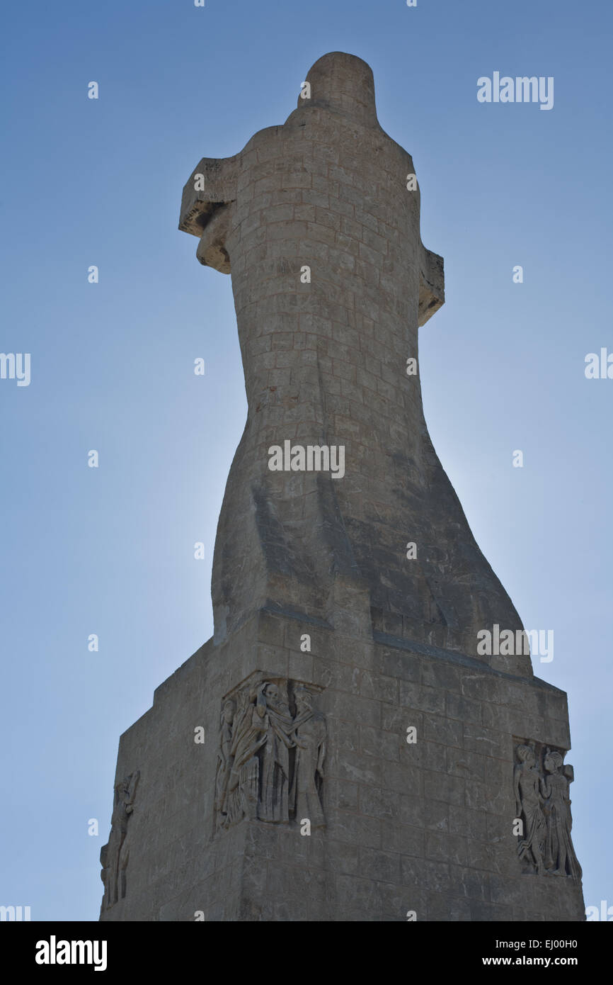 Christopher Columbus riesige Statue am Fluss Tinto, Huelva, Spanien Stockfoto