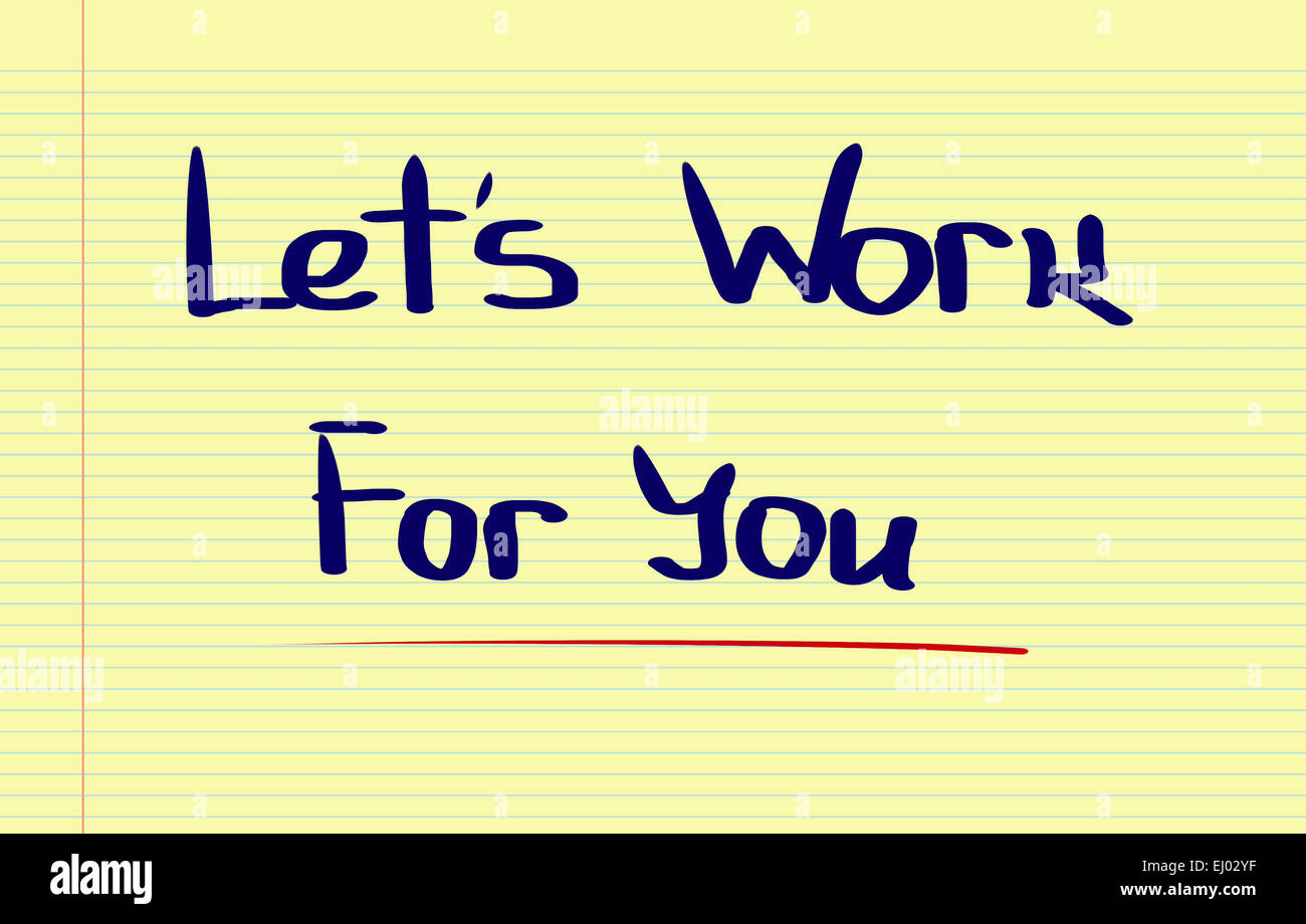 Wir arbeiten für Sie-Konzept Stockfoto