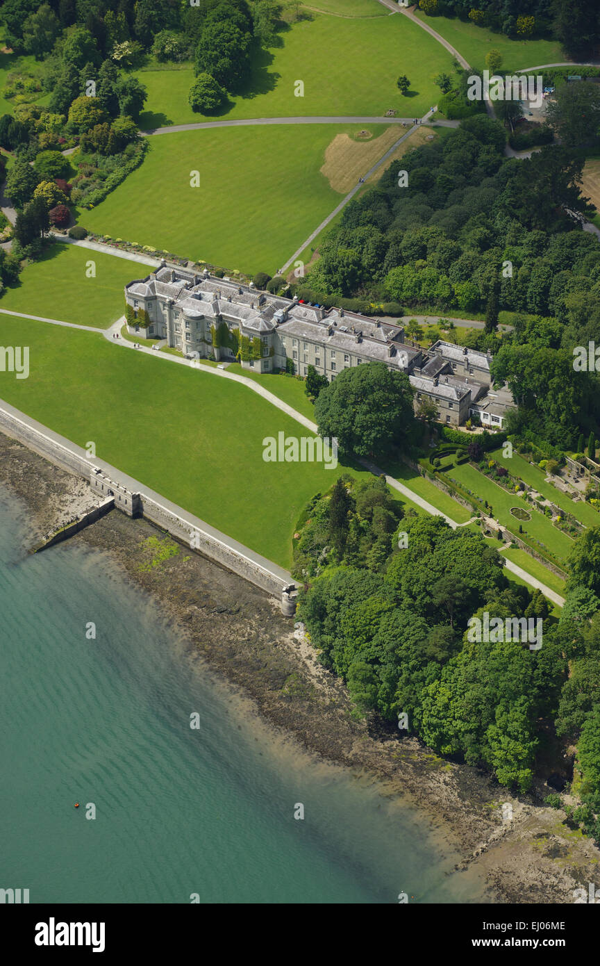 Aerial; Plas Newydd; Anglesey; National Trust; Gwynedd; Menai Strait Stockfoto