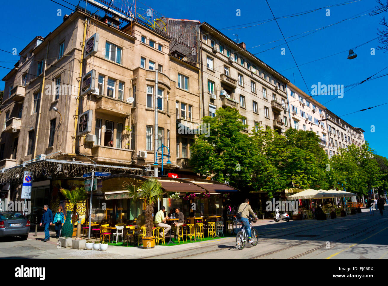 Vitosha main street, central Sofia, Bulgarien, Europa Stockfoto