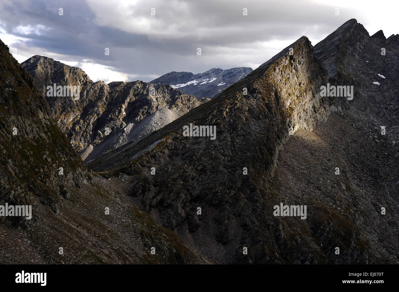 Schweiz, Europa, Graubünden, Graubünden, Tal der Calanca, Val Calanca, Misox, Valle Mesolcina, Rossa, Sentiero Calanca, Bocca Stockfoto