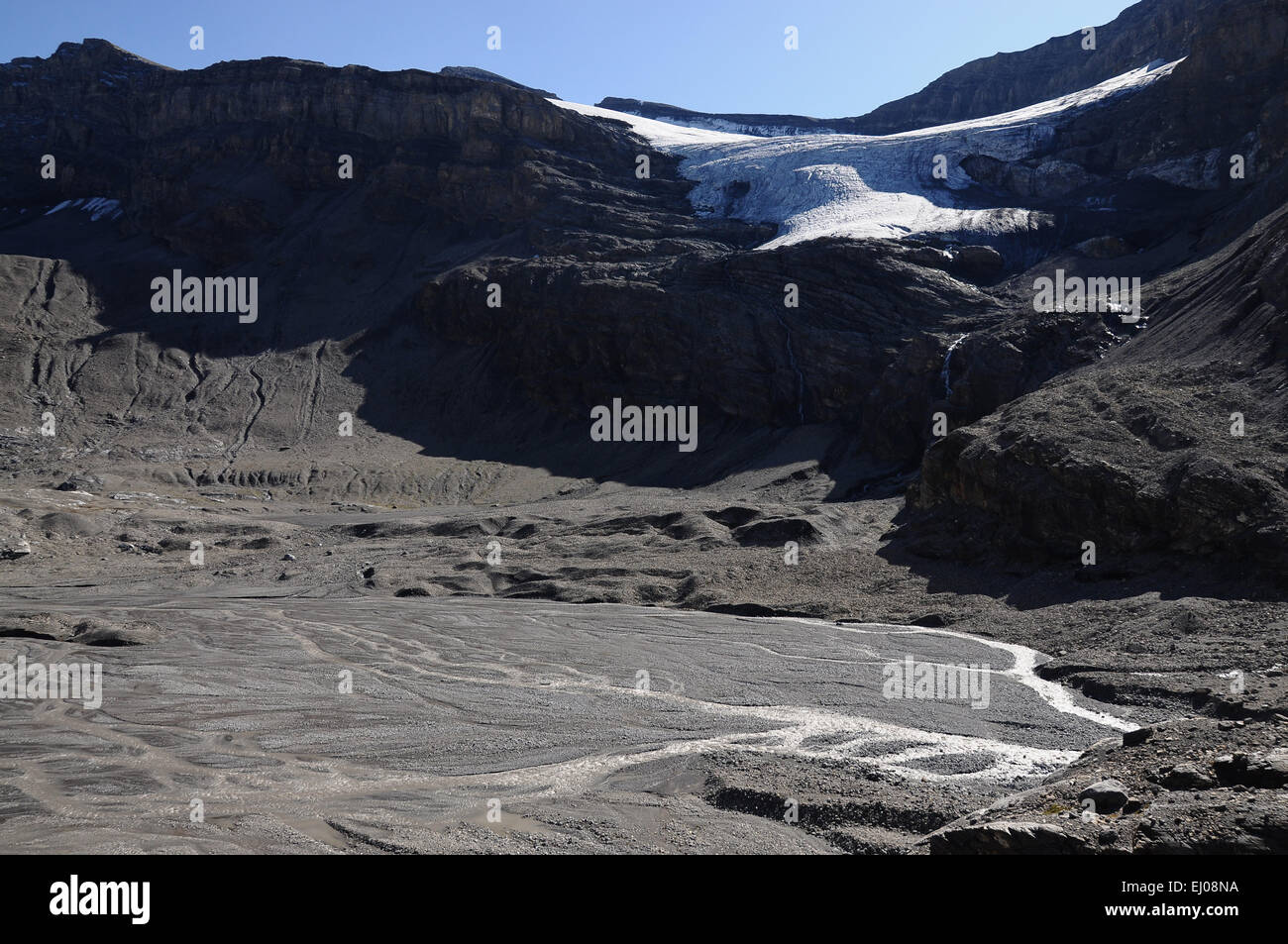 Schweiz, Europa, Wallis, Leuk, Leukerboden, Lämmerenboden, Hochwasserschutz schlicht, einfarbig, Berge, Schneehore Stockfoto