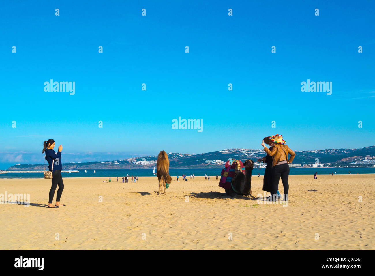 Stadt Strand, Ville Nouvelle, Neustadt, Tanger, Marokko, Nordafrika Stockfoto