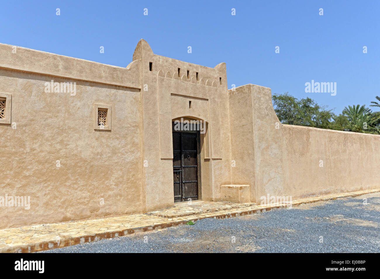 Mittlerer Osten, in der Nähe von East, Vereinigte Arabische Emirate, UAE, Fujairah, Fujairah Hertige Dorf, Palast, Hochbau, historische Stockfoto