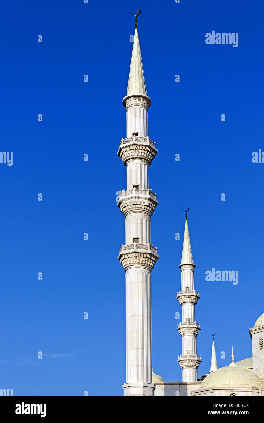 Nahen Osten, in der Nähe von East, Vereinigte Arabische Emirate, UAE, Fujairah, Faham Straße Moschee, neue, Ort von Interesse, Tourismus, Architektur, Stockfoto