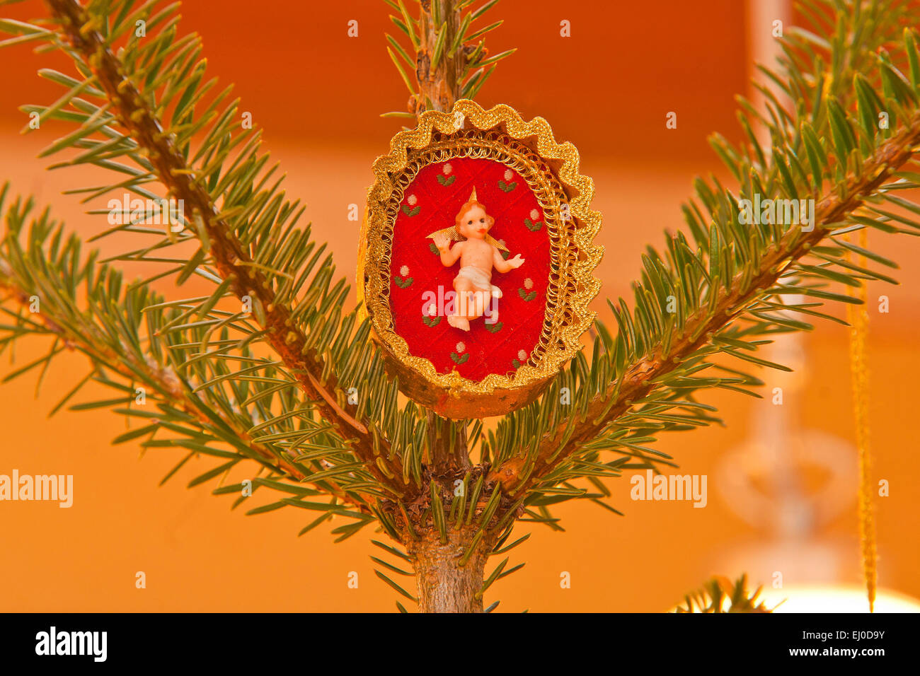 Europa, Deutschland, Bayern, Weihnachten, Weihnachten, Tannenbaum, Weihnachtsbaum, Weihnachtsdekoration, Jesus, Stockfoto