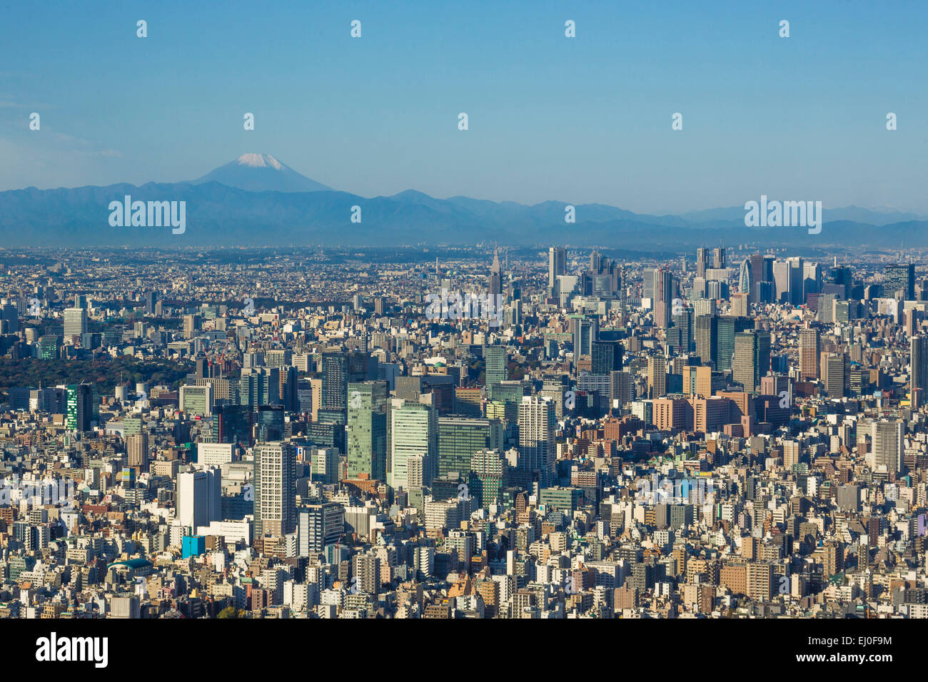 Akihabara, City, Japan, Asien, Kanda, Kanto, Mount Fuji, Tokio, Antenne, Architektur, Fuji, Metropole, keine Menschen, Panorama, Skyli Stockfoto