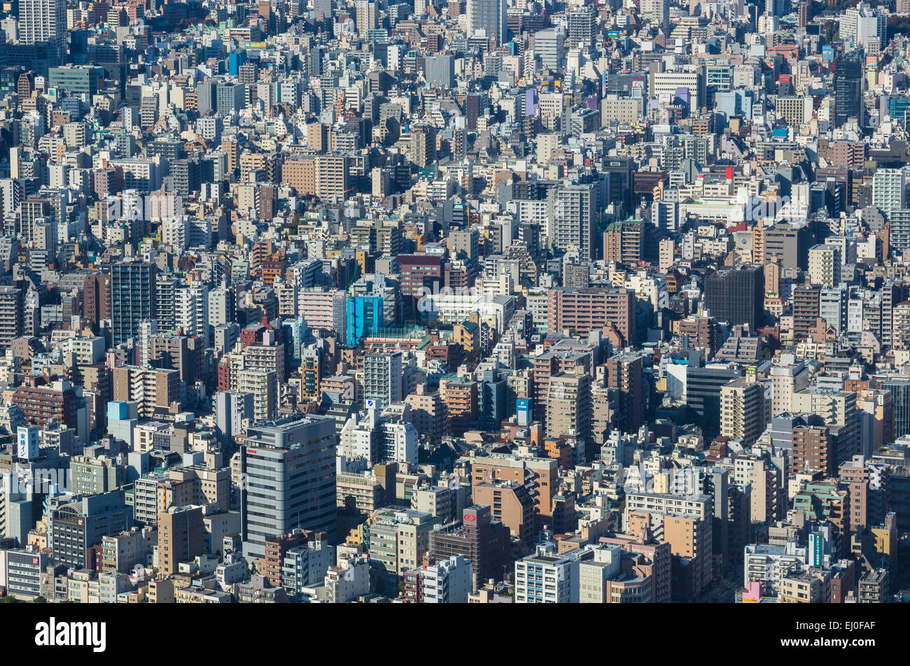 Japan, Asien, Kanto, Taito Ku, Tokio, Stadt, Antenne, Architektur, bauen, Metropole, keine Menschen, urban Stockfoto