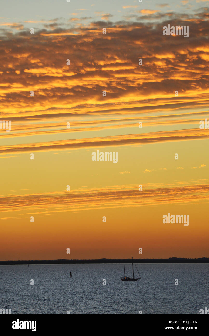 USA, Florida, Charlotte County, Punta Gorda, bunt, Himmel nach Sonnenuntergang Stockfoto