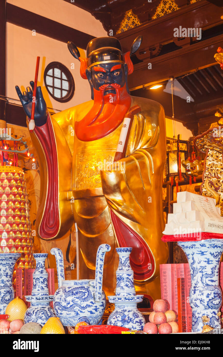 China, Shanghai, Yuyuan Garten, City God Tempel von Shanghai, Statue in der Halle Huo Guang Stockfoto