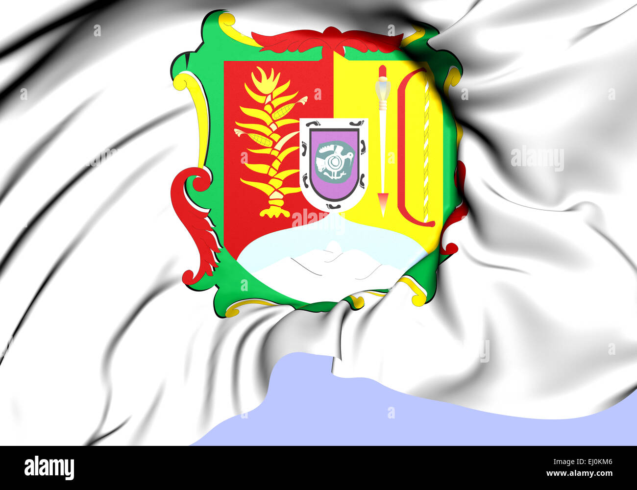 Flagge von Nayarit, Mexiko. Hautnah. Stockfoto