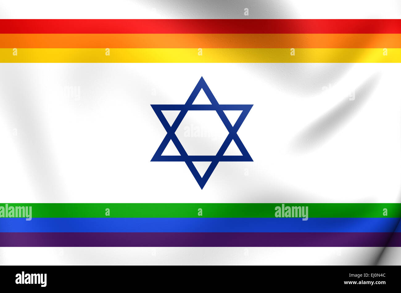 Israel-Gay-Flagge. Hautnah. Stockfoto