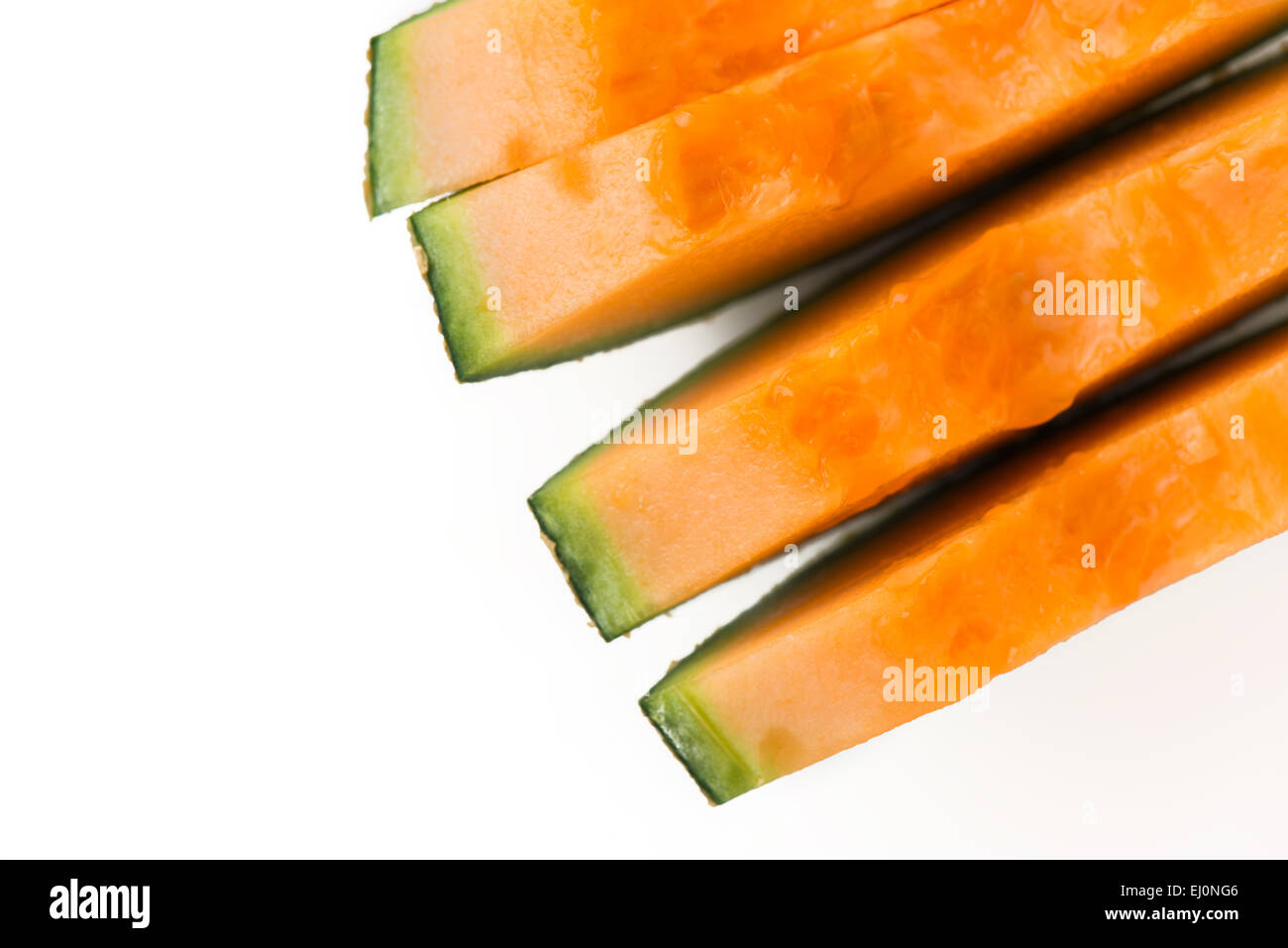 Cantaloupe-Melone-Scheiben Stockfoto