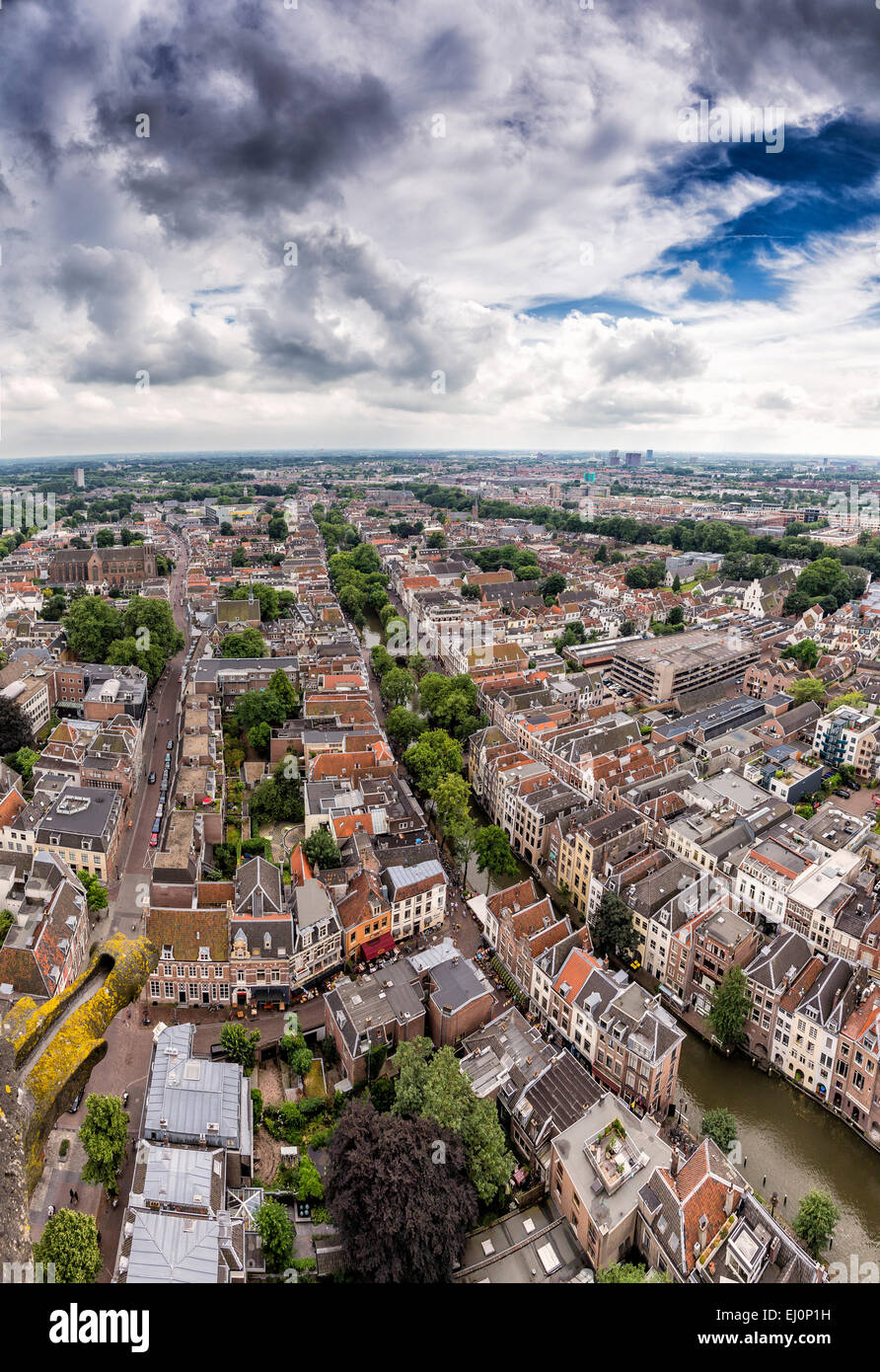 Niederlande, Holland, Europa, Utrecht, Stadt, Sommer, Antenne, Ansicht, Stockfoto