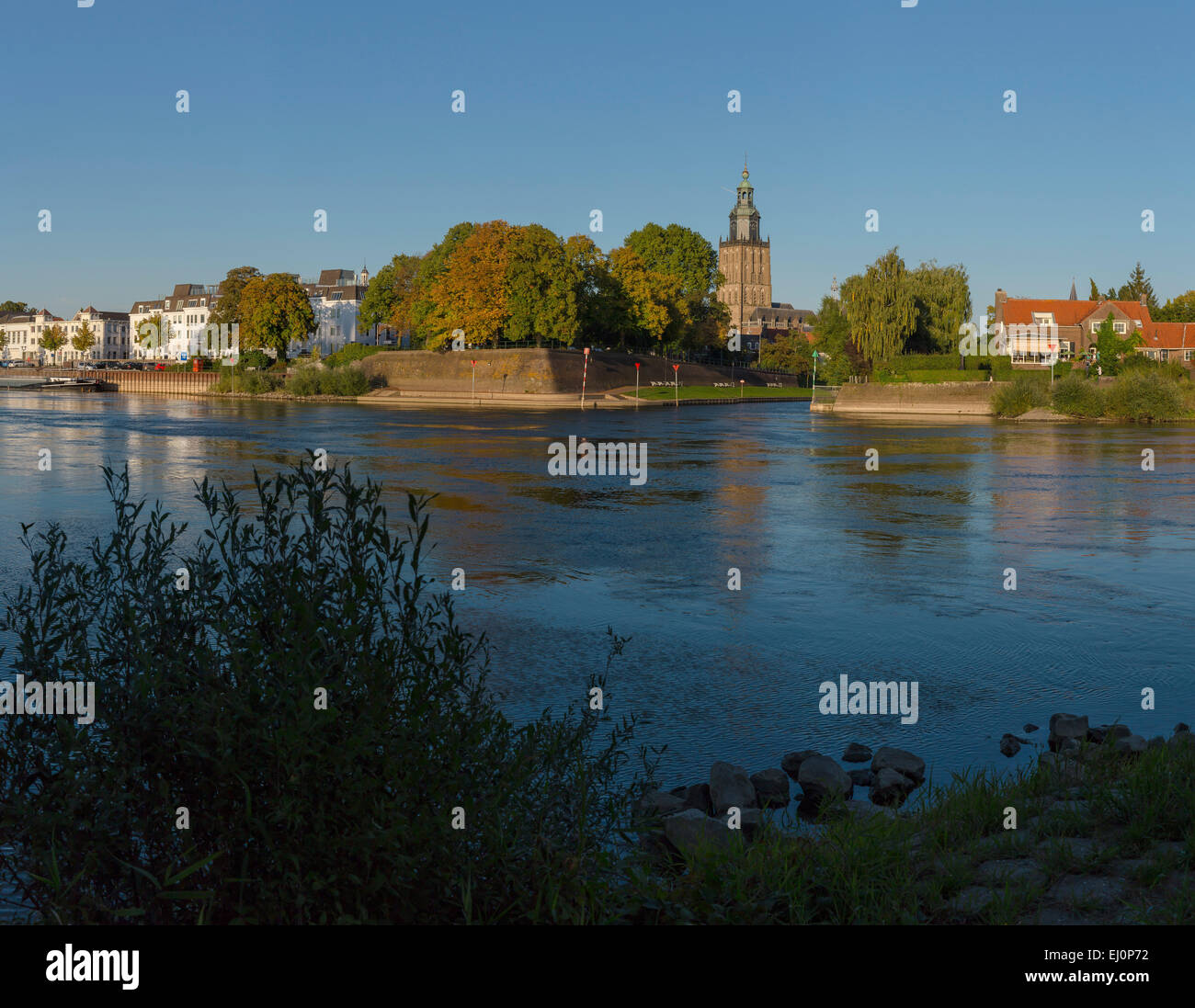 Niederlande, Holland, Europa, Zutphen, Gelderland, Dorf, Wasser, Sommer, Fluss, Ijssel Stockfoto