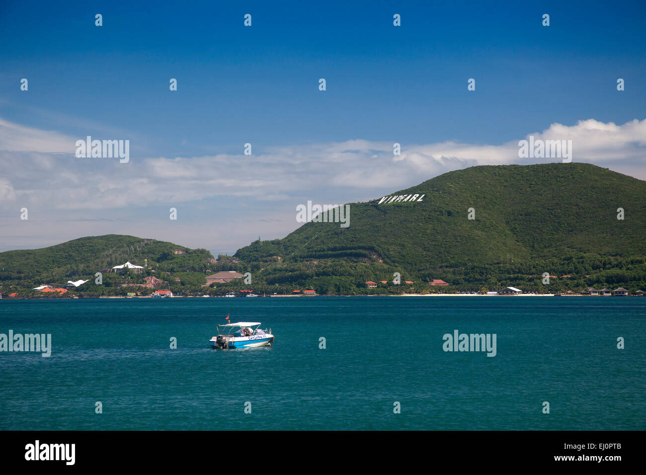 Bay, Vinpearl, Insel, Südchina Meer, Meer, asiatische, Asien, außen, Berge, Berge, Landschaft, Insel, Landschaft, Nha, Trang Stockfoto
