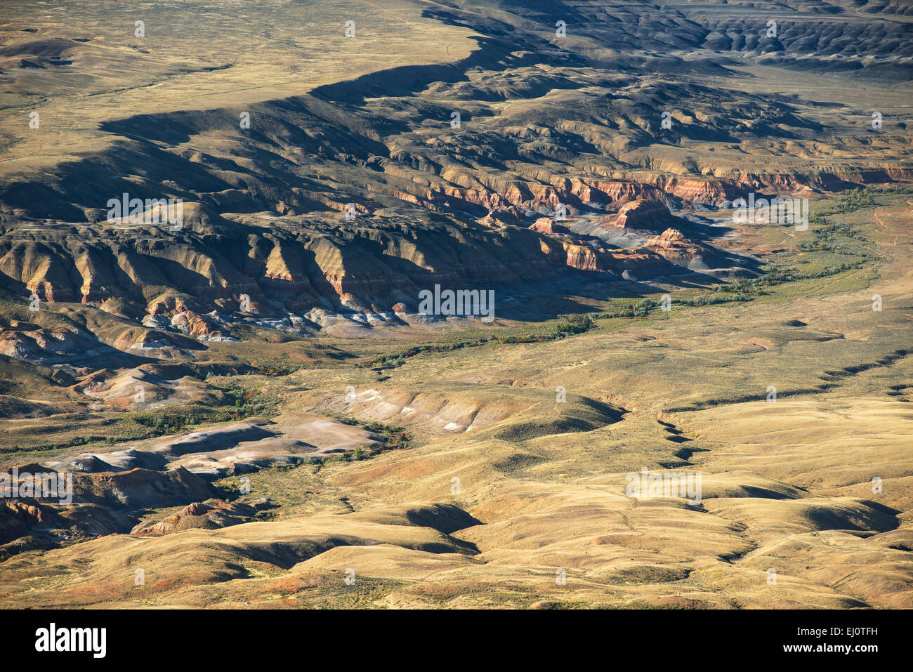 USA, USA, Amerika, Wyoming, Bighorn Mountains, Berge, Ödland, Wüste, Landschaft, Luftbild Stockfoto