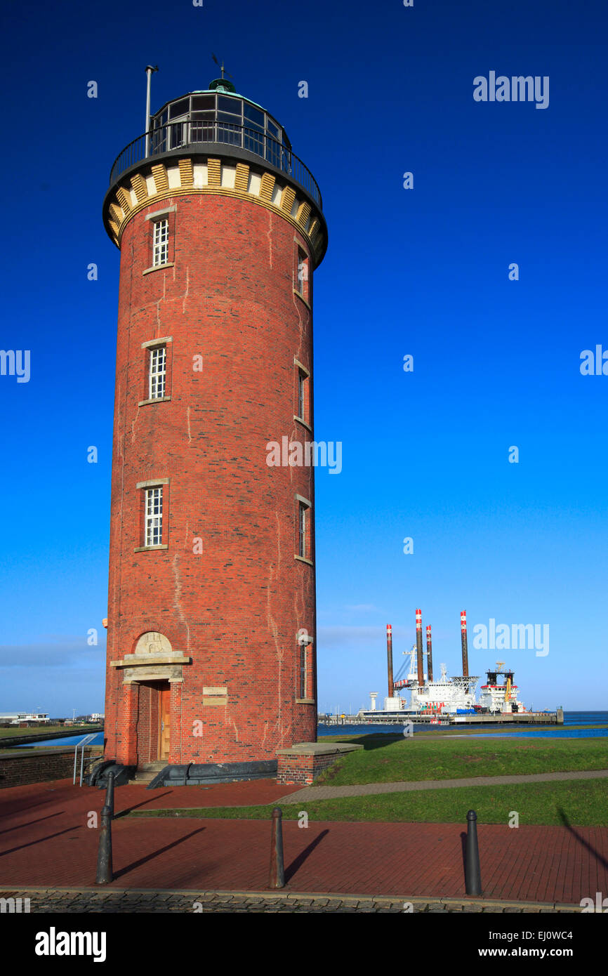 Alte Liebe, Cuxhaven, Deutschland, Europa, Hafen, Hafen, Hafen, Hafen, Hamburg-Leuchtturm, Himmel, Küste, Leuchtturm, Meer, Nordsee, t Stockfoto