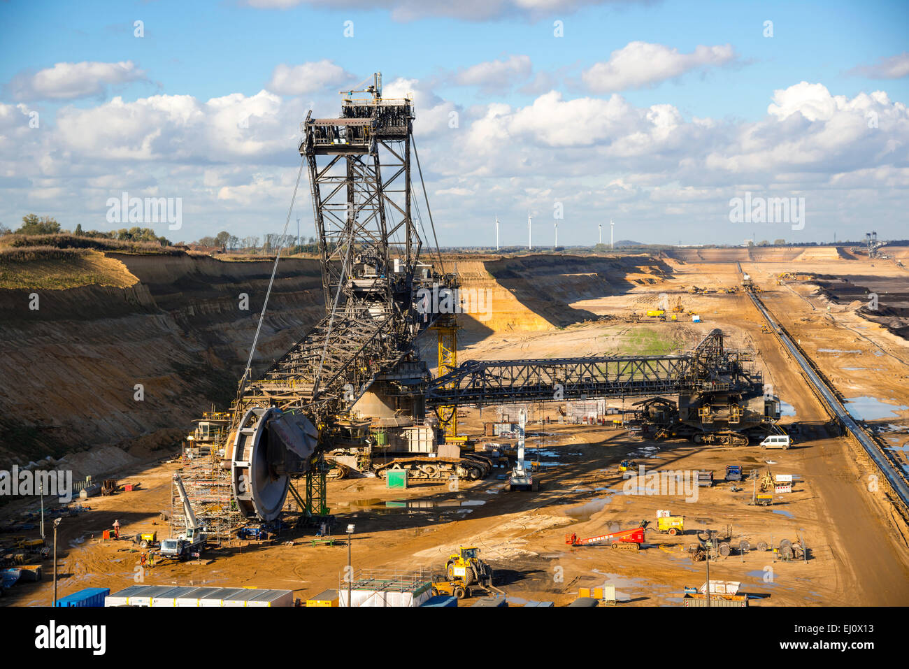 Braun Kohle Bagger, Deutschland, Energie, Stromerzeugung, Demontage, außerhalb, Braunkohle, Europa, Hambach, Industrie, NRW Stockfoto