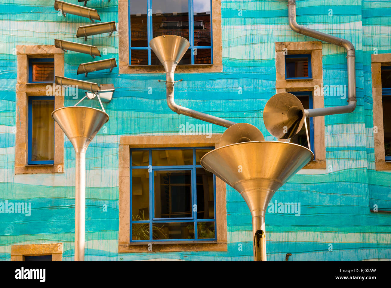 Wasser, Fluss, Kunst, Entwurf, Plan, Hof, Hof, der Elemente, Kunsthof-Passage, Dresden, Sachsen, Deutschland, Europa Stockfoto