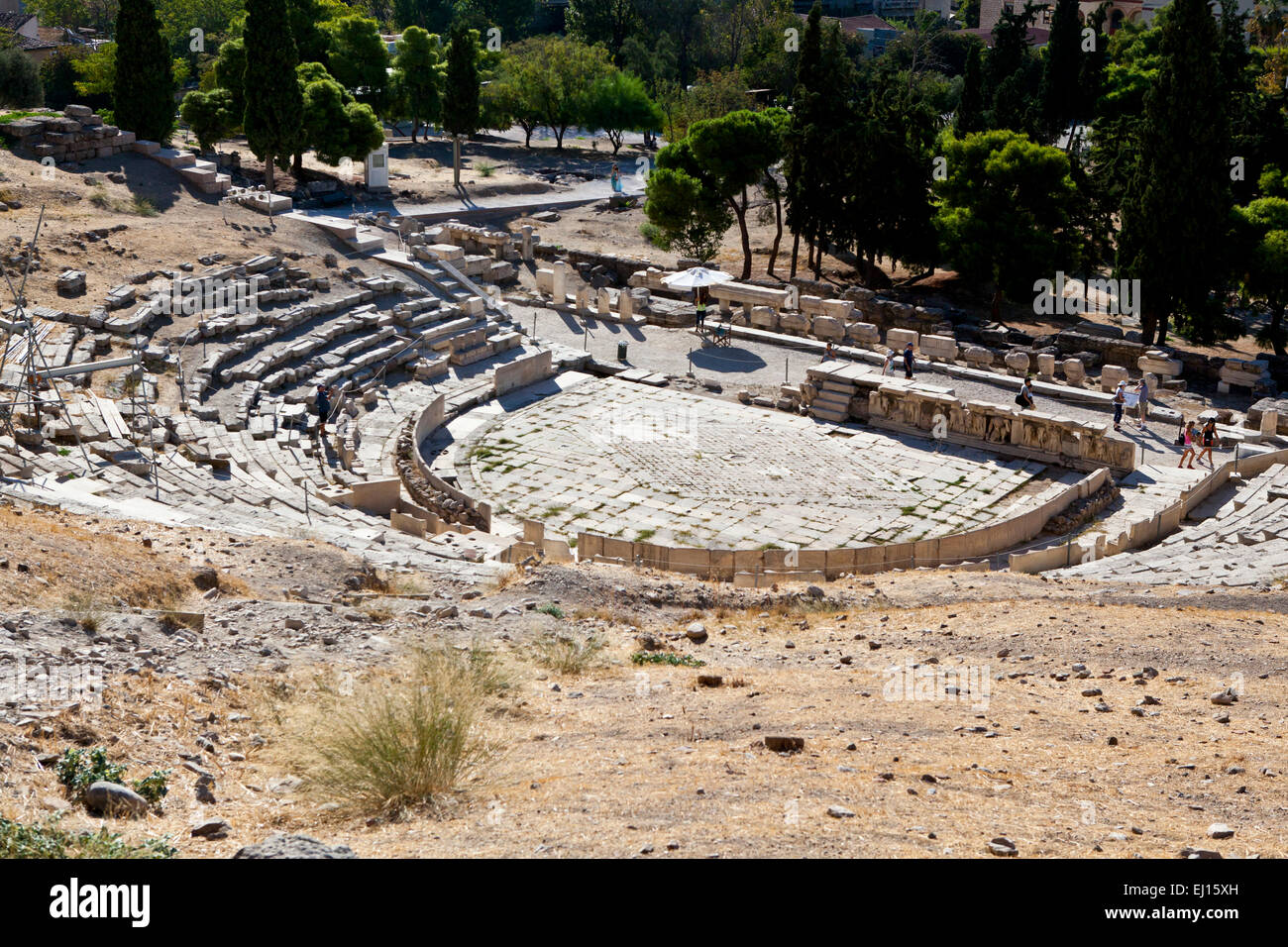 Theater des Dionysos Eleuthereus auf der Akropolis in Athen, Griechenland. Stockfoto