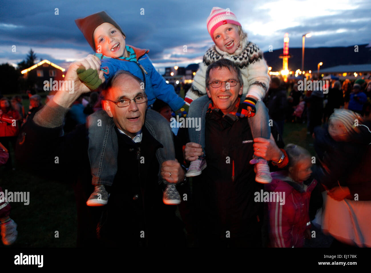 Sommer-Sonnenwende-Festival in Reykjavik, Island. Stockfoto