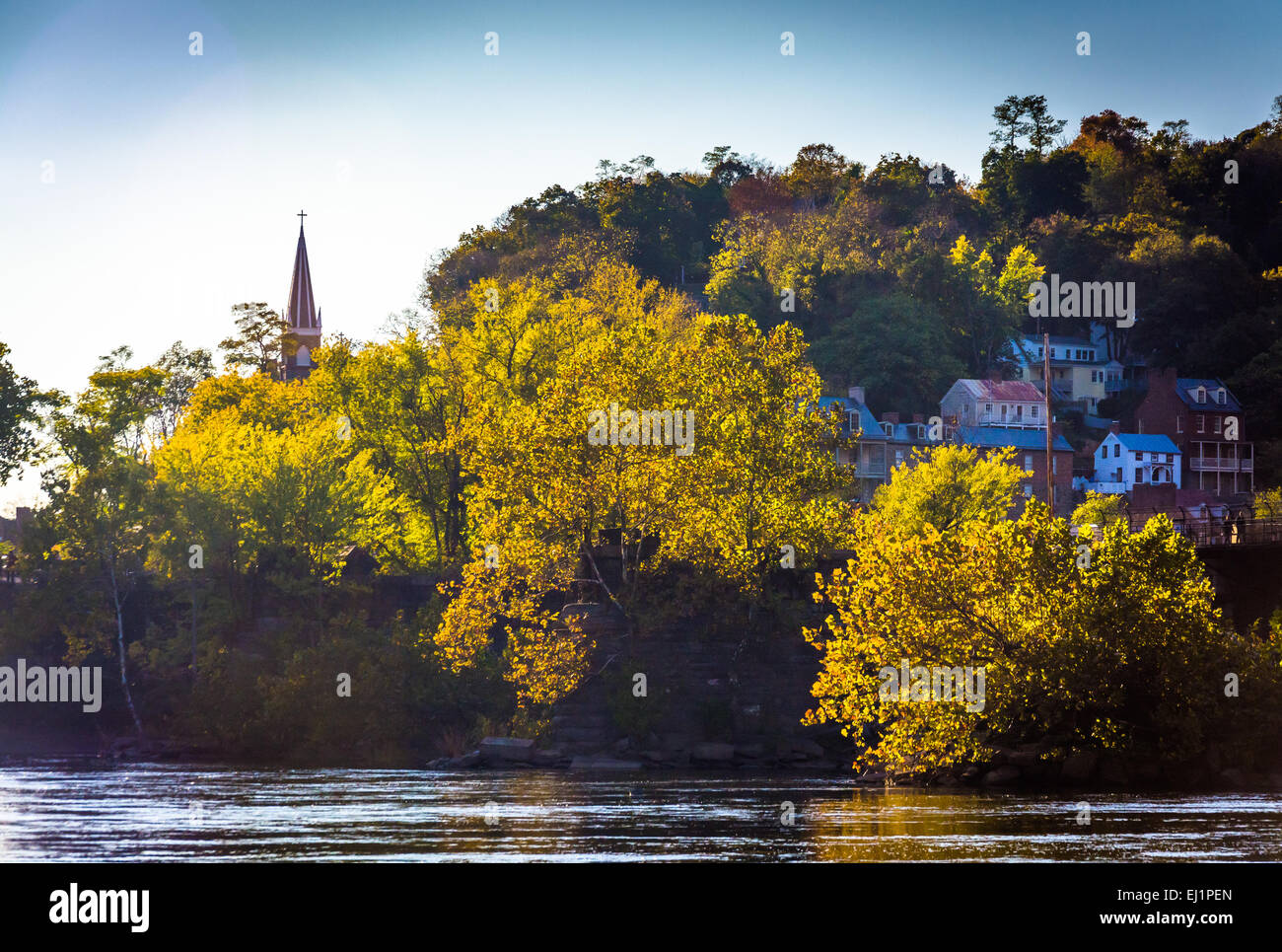 Ansicht des Potomac River und Harpers Ferry, West Virginia. Stockfoto