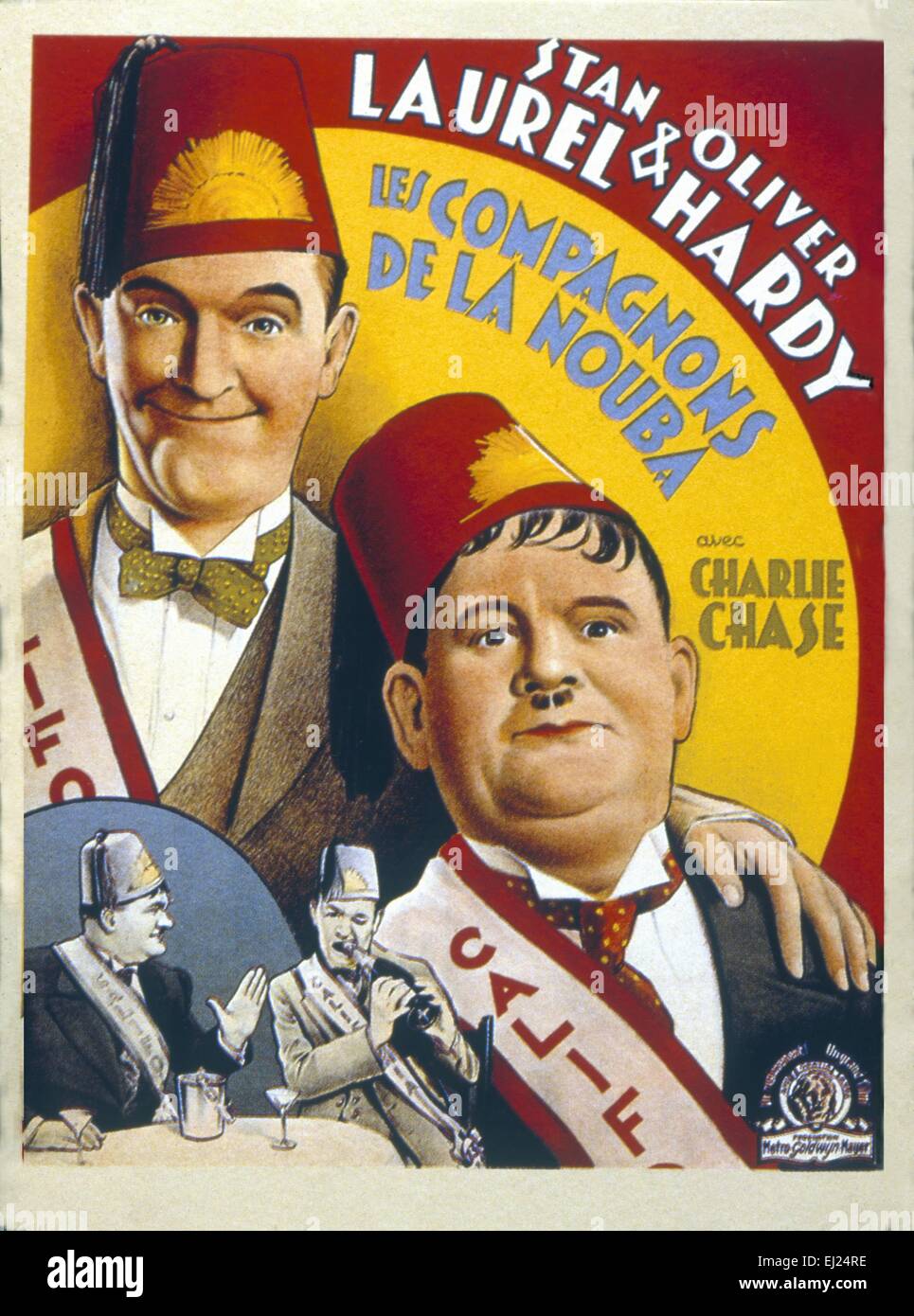 Söhne der Wüste-Jahres: 1933 USA Regie: William A. Seiter Stan Laurel, Oliver Hardy Filmplakat (Fr) Stockfoto