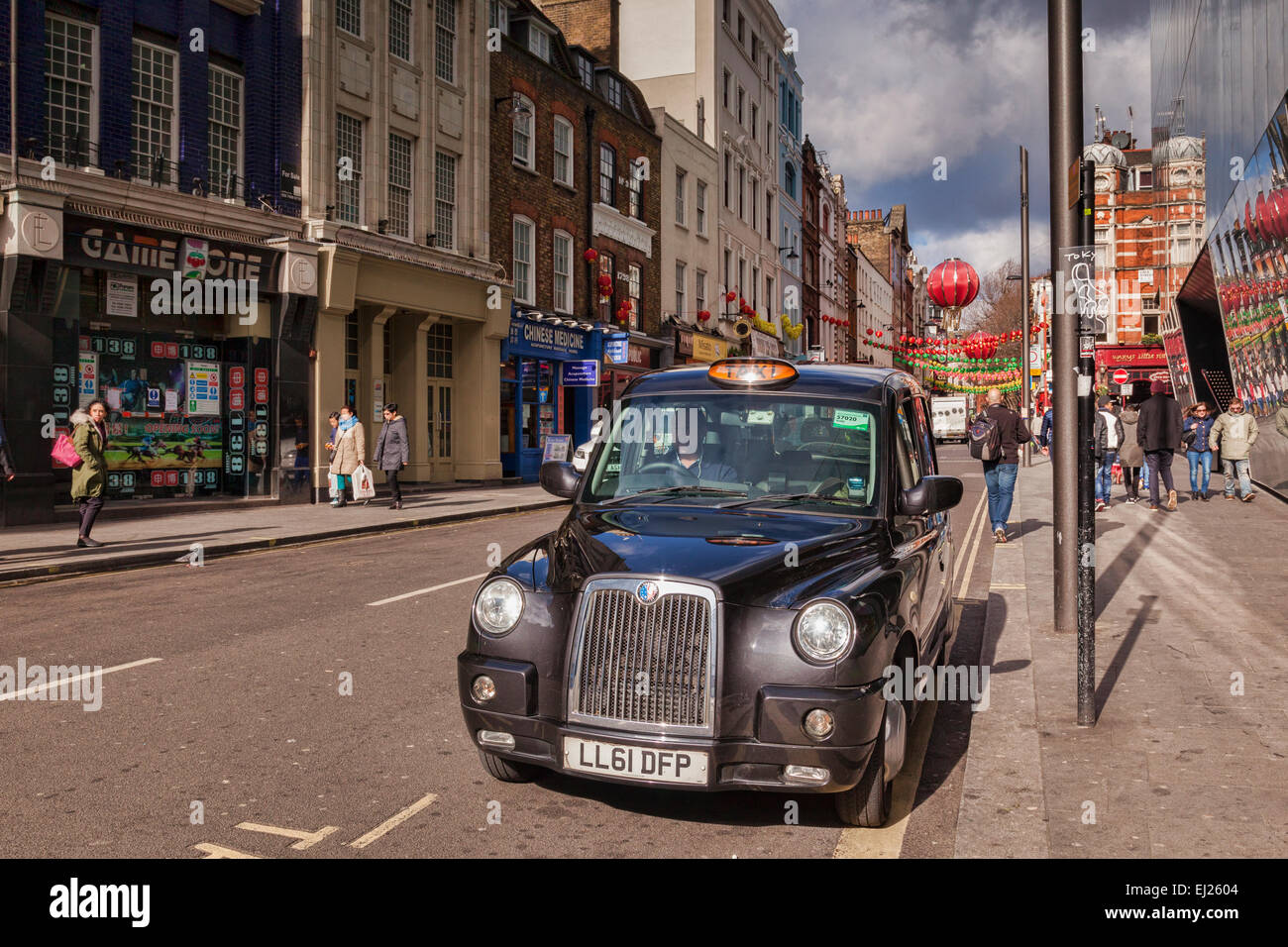 London Taxi Cab, Chinatown, London, England. Stockfoto