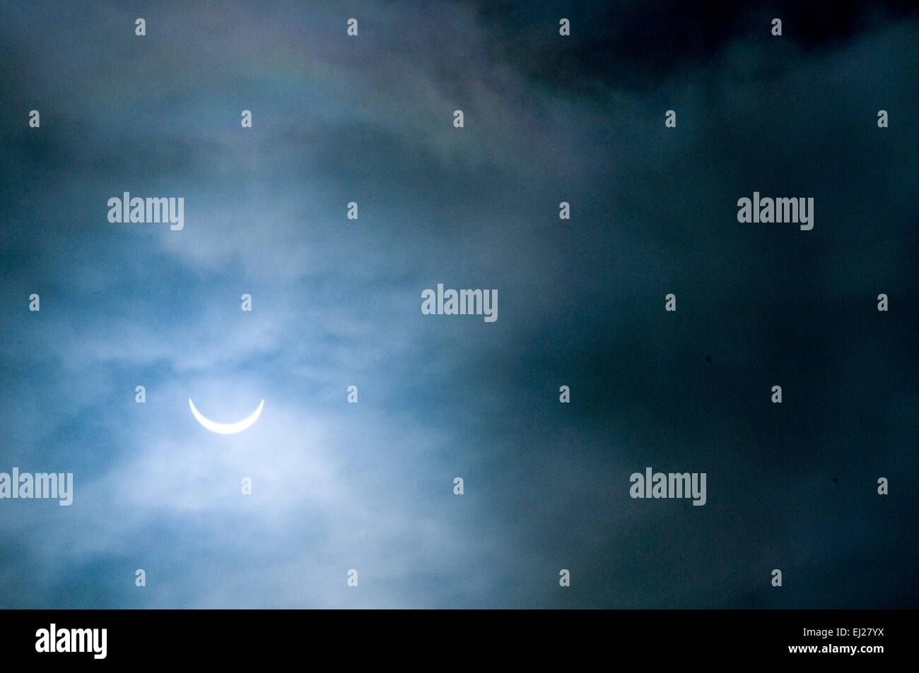 Eclipse 2015 York uk moon Mond Sonne solar Teil- Stockfoto