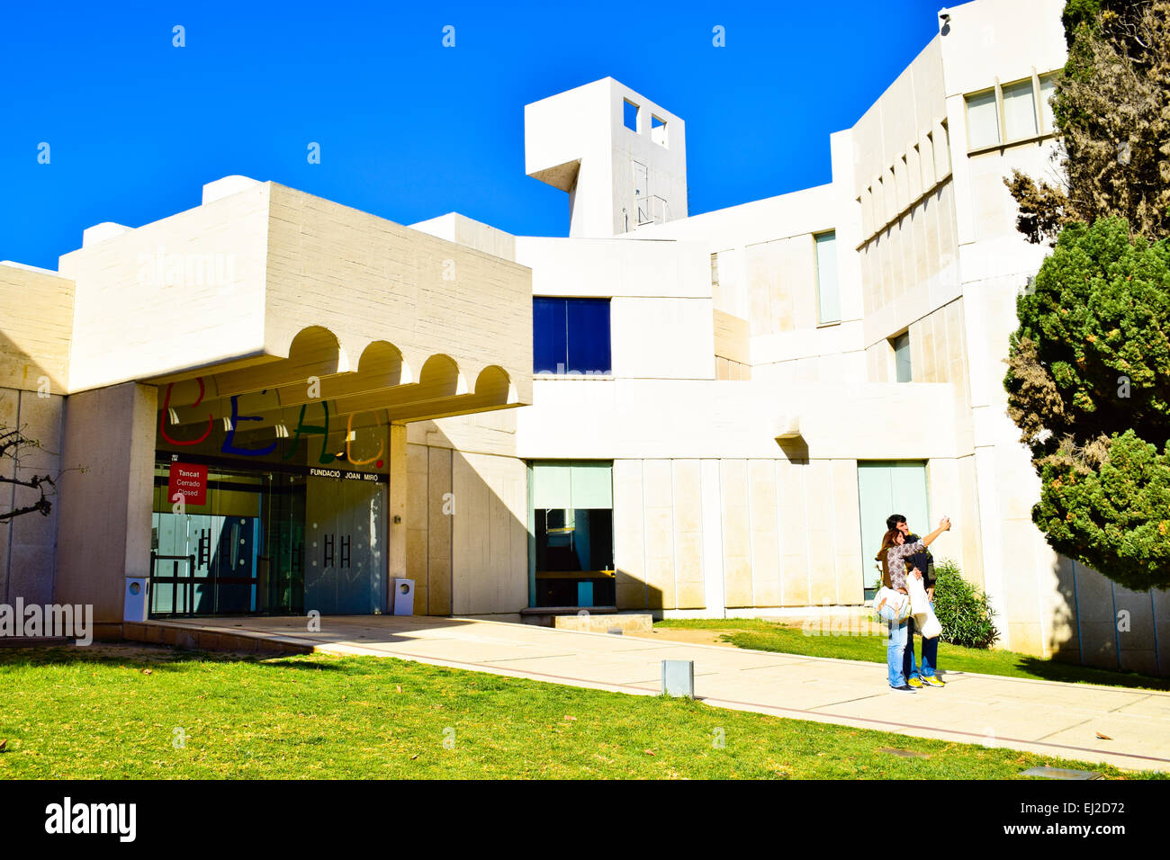 Museum, Joan Miro Stiftung. Barcelona, Katalonien, Spanien. Stockfoto