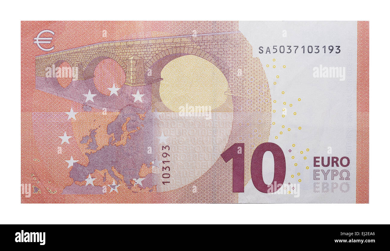 Neue Banknoten 10 Euro Stockfoto