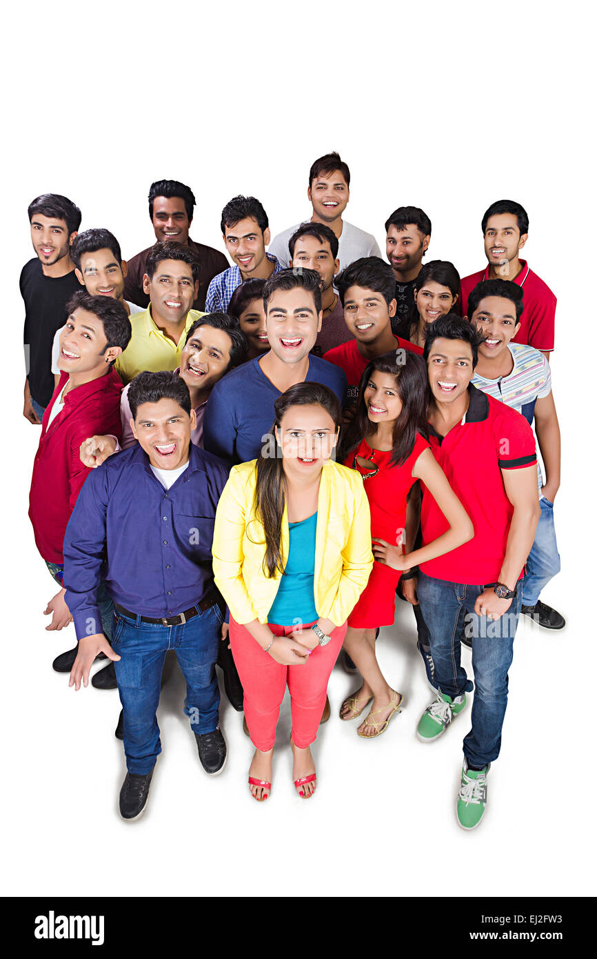 indische College Freunde Gruppe Massen Stockfoto