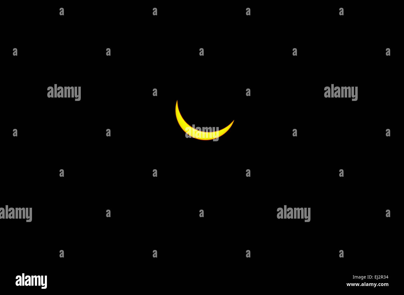 Ein Bild von der Mai 2015 partielle Sonnenfinsternis gesehen über das Vereinigte Königreich. Stockfoto