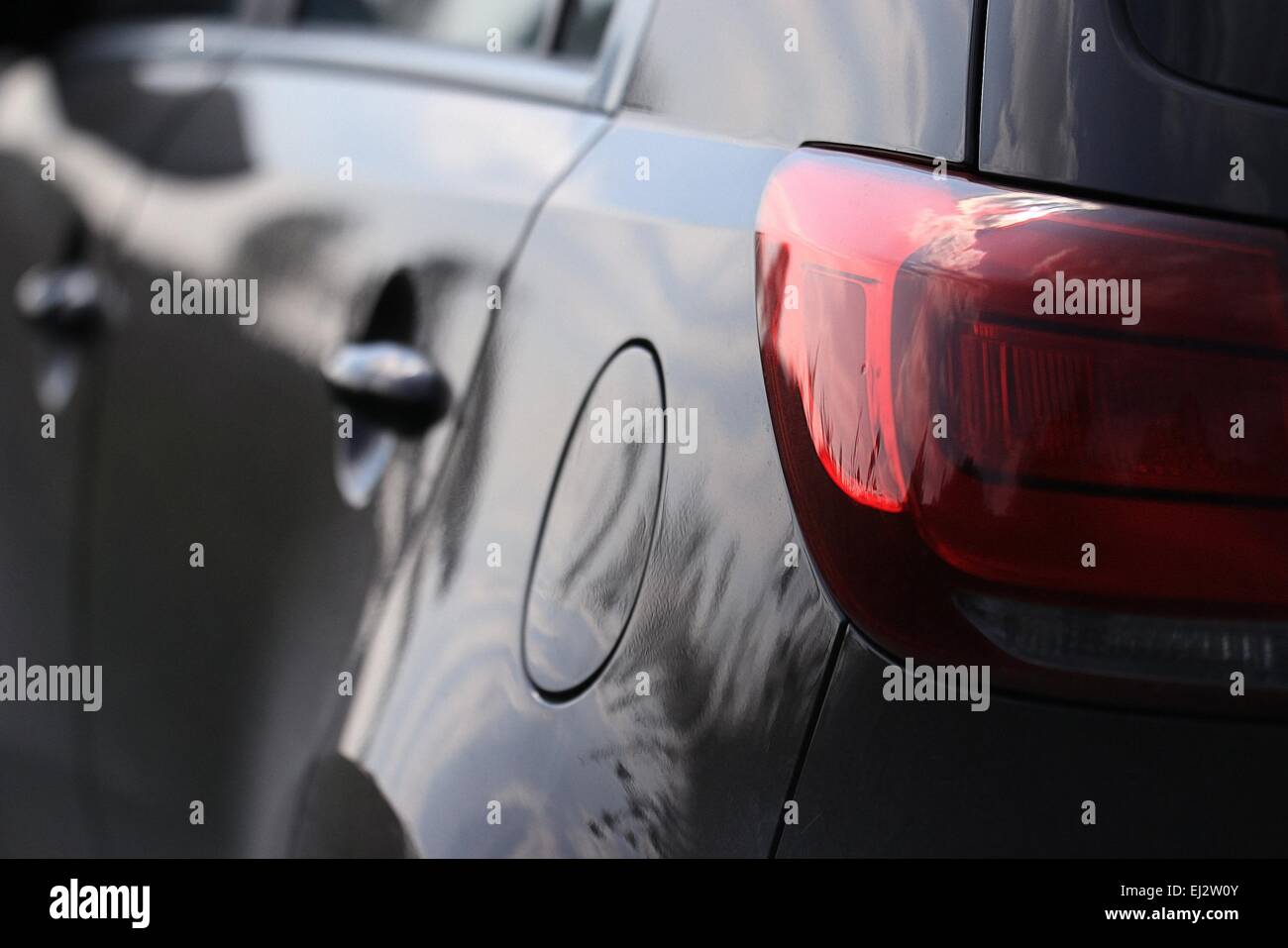 Fragment des modernen Auto, Metall, Beleuchtung, Optik Stockfoto