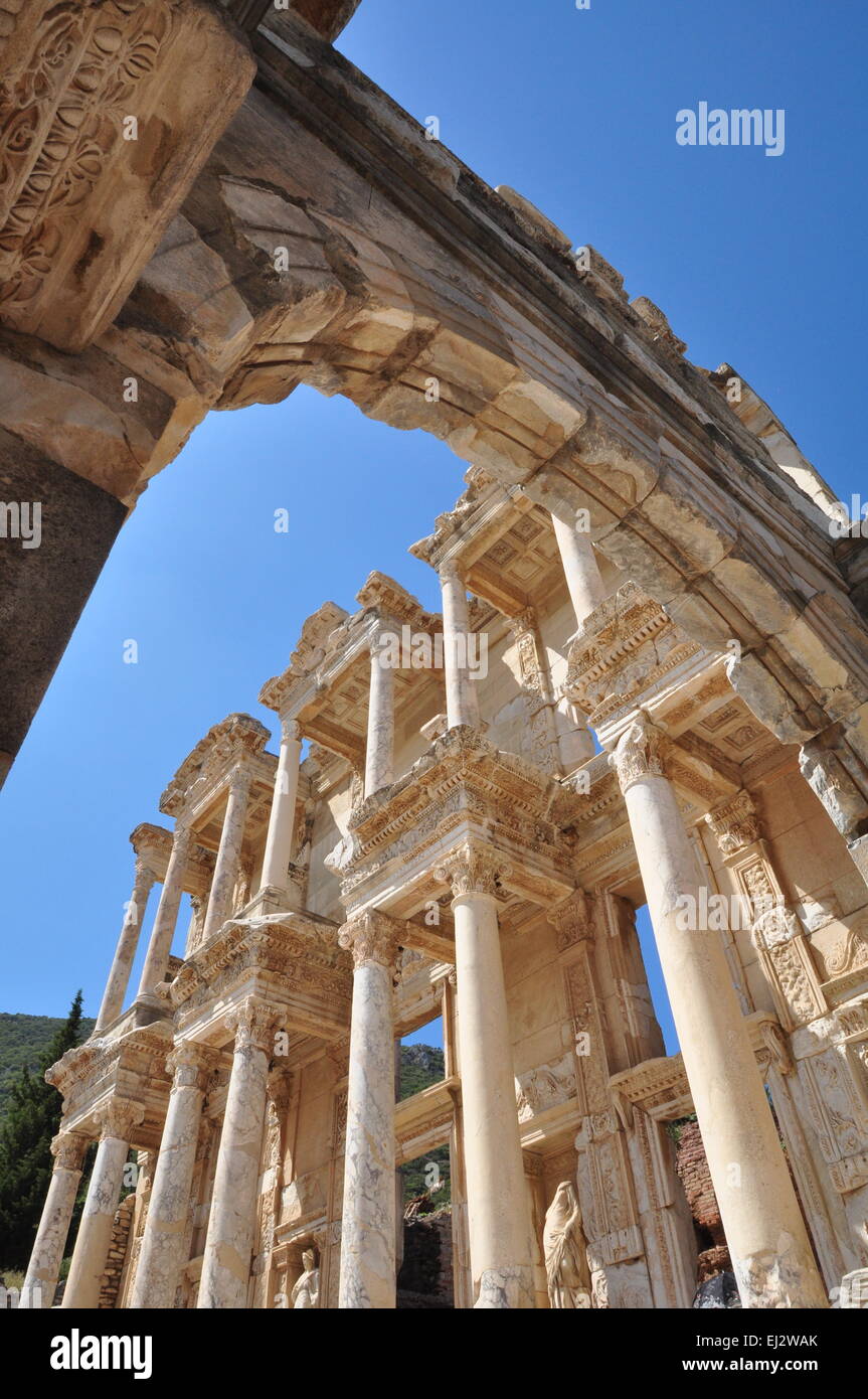 Die Bibliothek des Celsus in Ephesus - Türkei Stockfoto