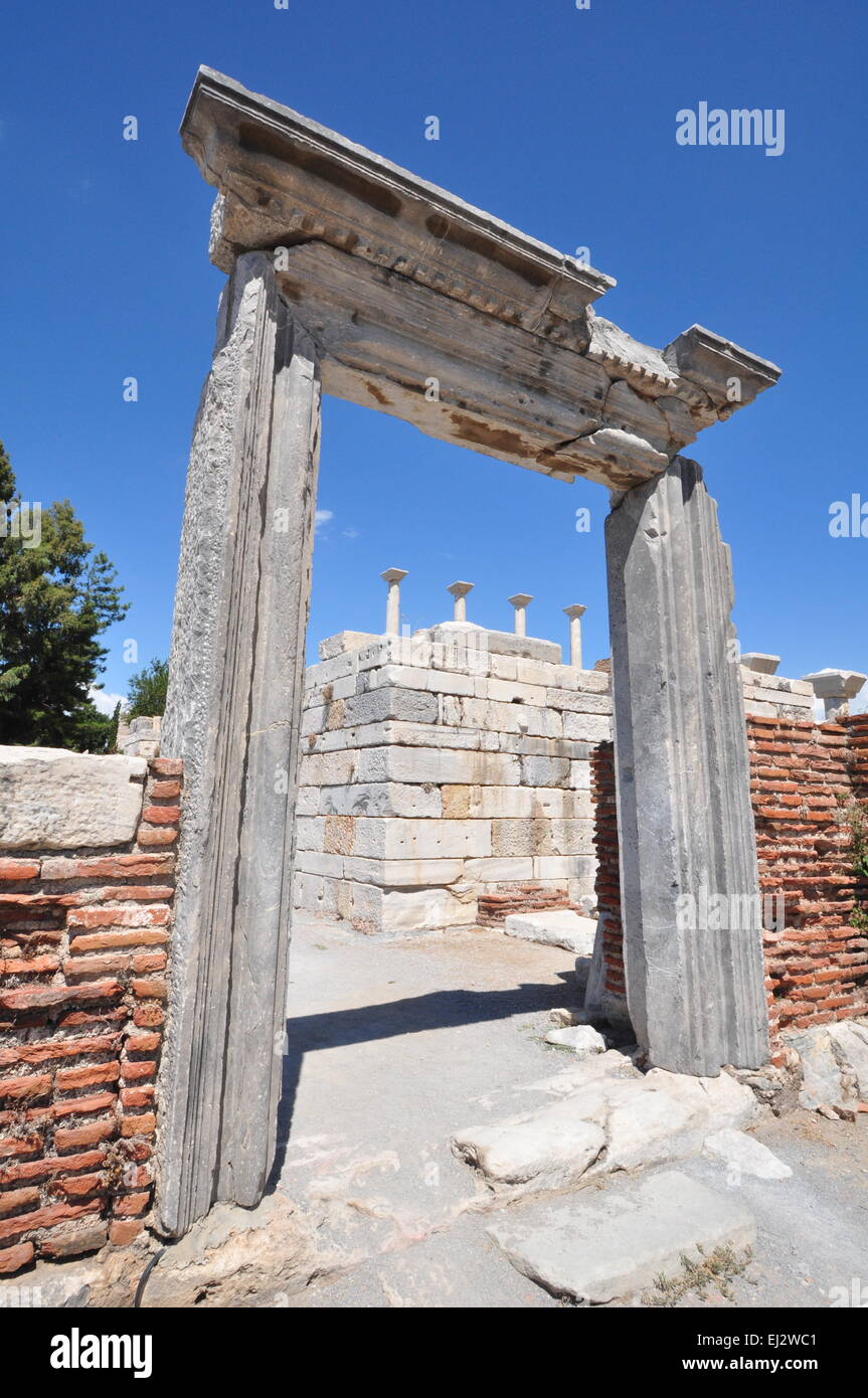 Tür in Ephesus - Türkei Stockfoto