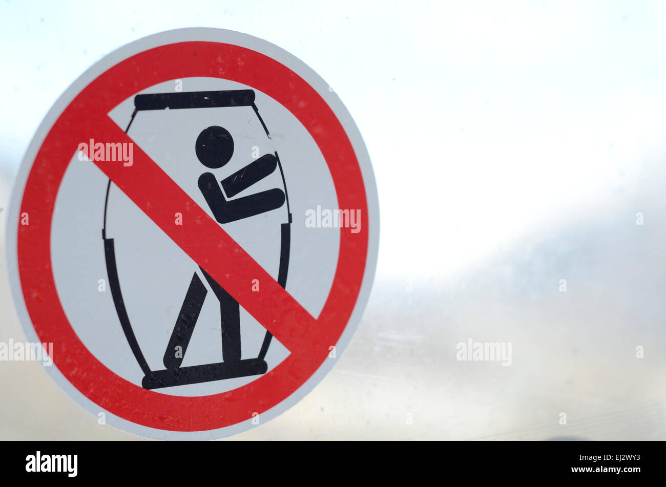 Skilift Warnaufkleber Zeichen Stockfoto