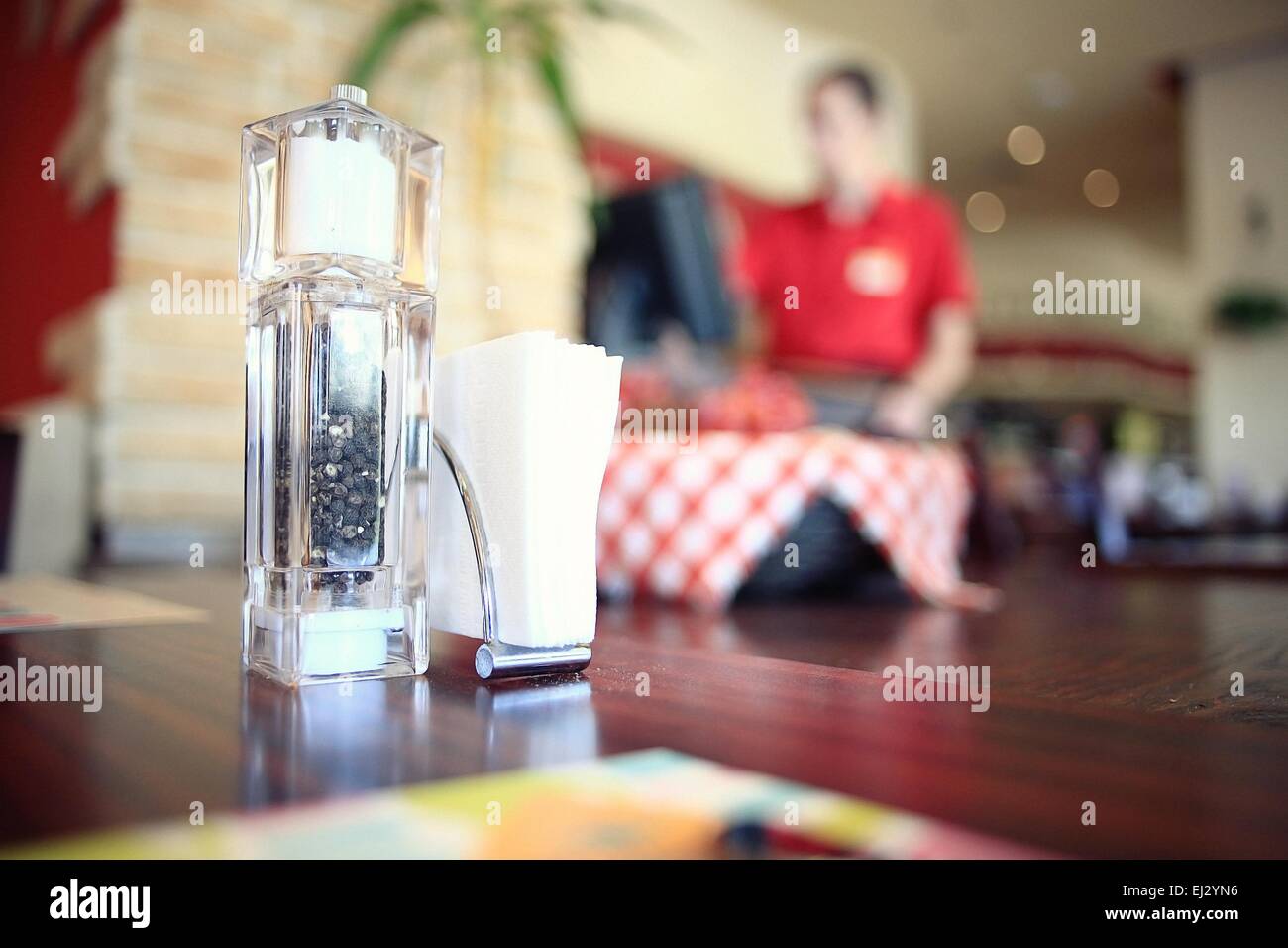 Restaurant unscharf Hintergrund Stockfoto