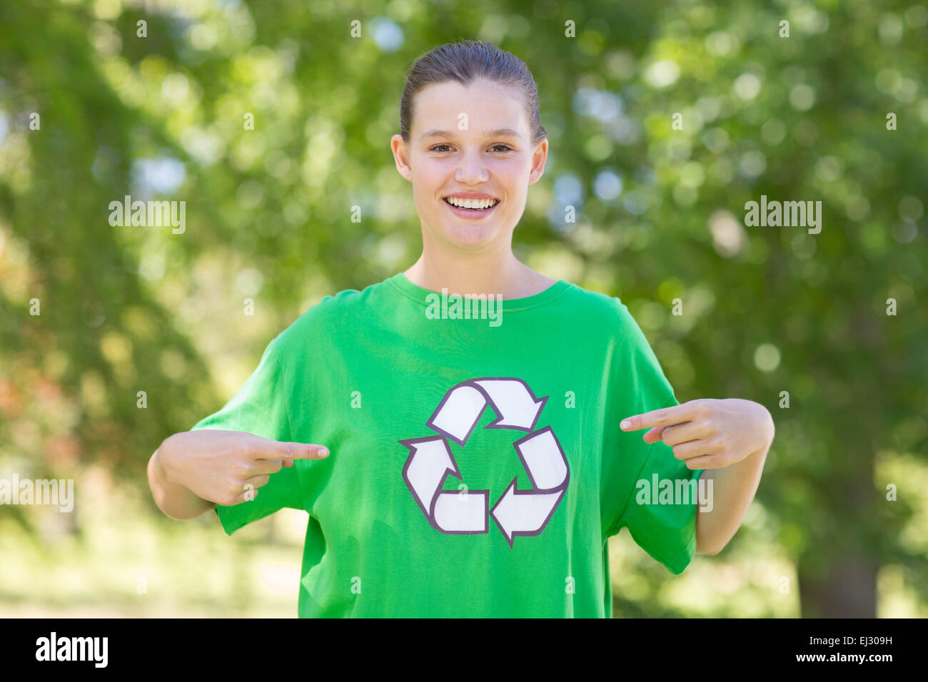 Glücklich Umweltaktivist im park Stockfoto