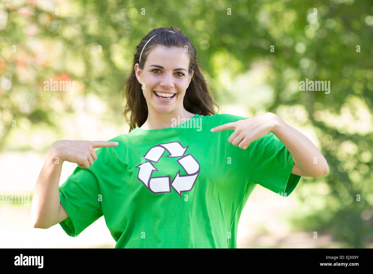 Glücklich Umweltaktivist im park Stockfoto
